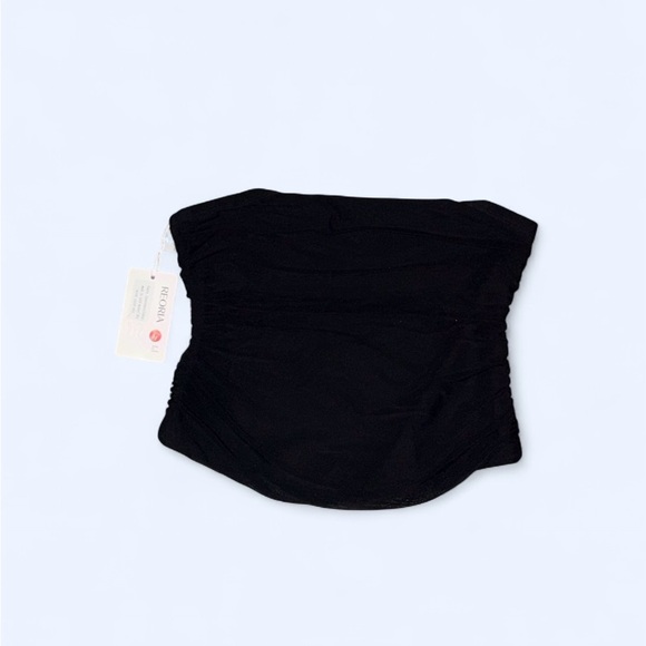 REORIA Women’s Sheer Black Tube Double Lined Y2K Crop Top Strapless - Size Med - Picture 3 of 11